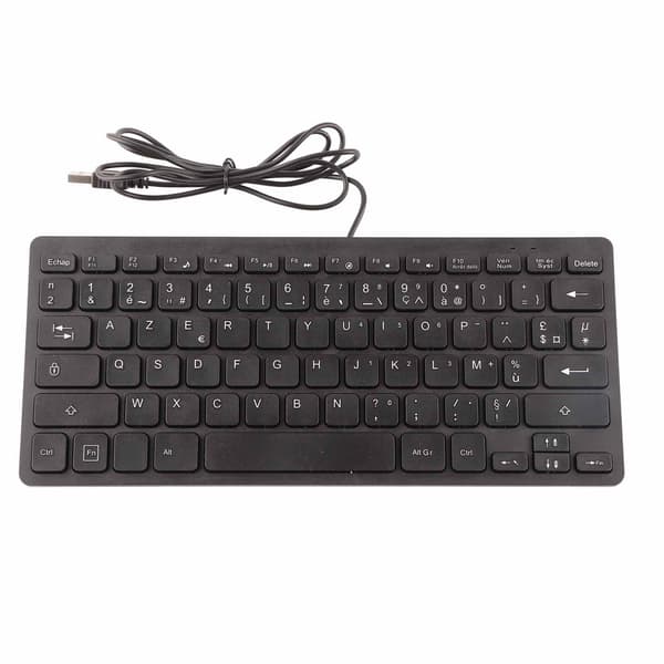 Tastatur 78 Taster Lydløs Ultratynd Kablet Mini USB-interface Desktop Computer Lille Sprogtastatur Fransk