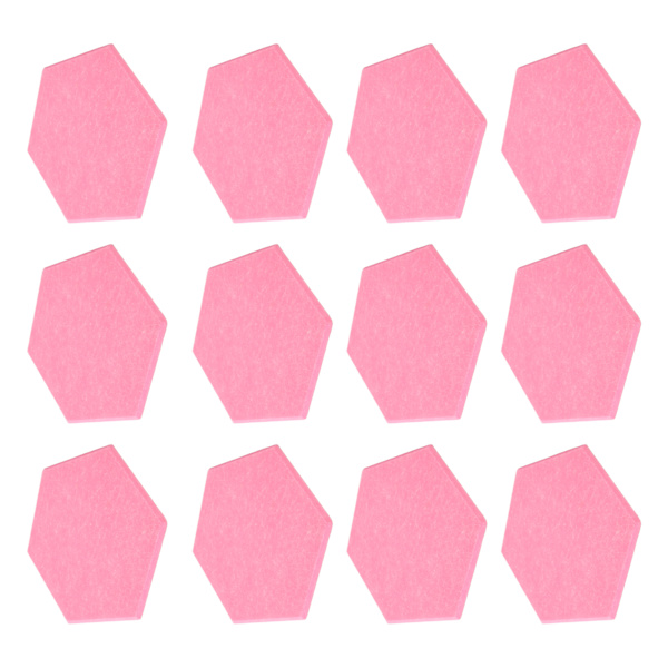 12 st Ljudabsorptionsskiva Hexagon Självhäftande Akustikpaneler Kilformade Väggar Ljudisolerad Inhägnad Rosa