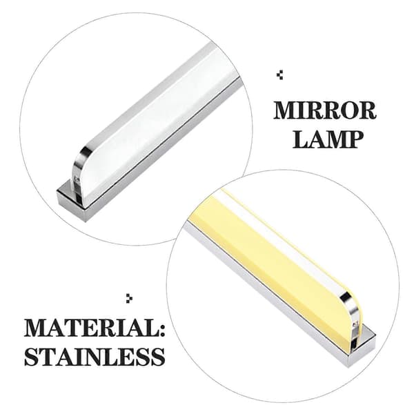 LED 9W/42cm/5960 Spejlfrontlampe Akrylspejllampe til soveværelse og badeværelse (sølvhvidt lys)