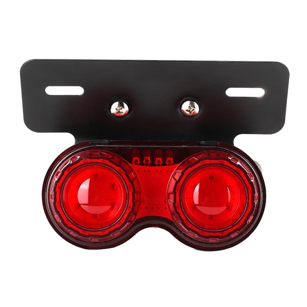 12V Rund LED Broms- och Bakljus för Motorcykel Universal Modifierad Tillbehör Röd Lins