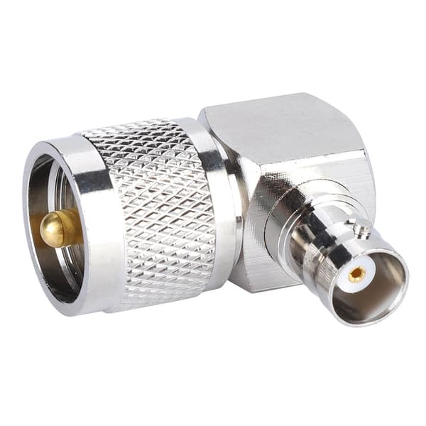 【03】1 stk. UHF PL259 han til BNC hun retvinklet RF koaksialadapterstik