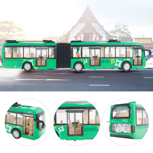 1:48 CS0133 Elektronisk stadsbuss Lätt bil Pedagogisk leksak för barn Trafikmodell (Grön)