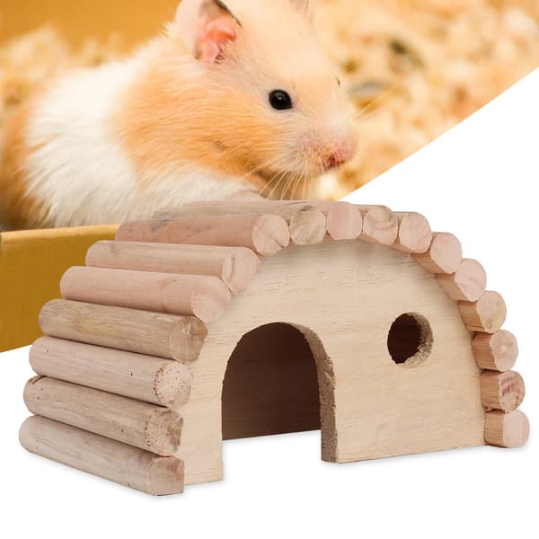 Træ Hamster Bue Seng Lille Dyr Varmt Hus Hamster Rede Træ Legetøj