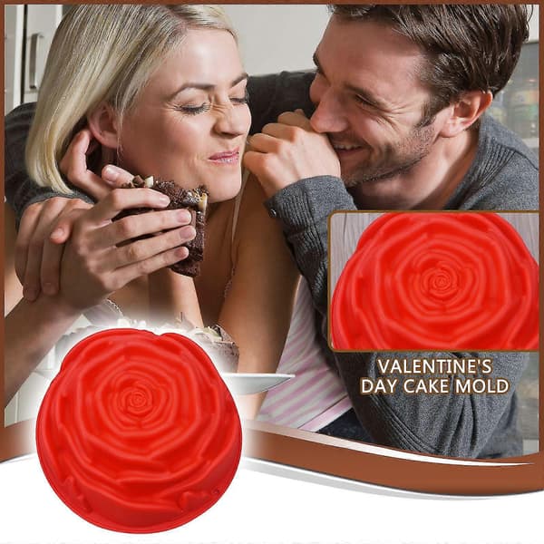 DIY bageværktøj Valentinsdag silikone stor rosenkageform