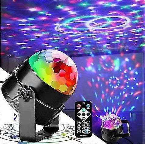 Diskokugle Diskolys Festlys Diskolys Lyseffekter 7 Farver Musikstyret LED DJ-lys Festbelysning