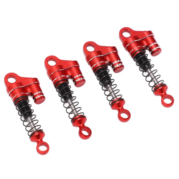 4 stk RC Stødabsorbere Rød Aluminium Legering Høj Elastisk Fjeder Metal Stødabsorbere til Scx24 til 1/24 RC Bil