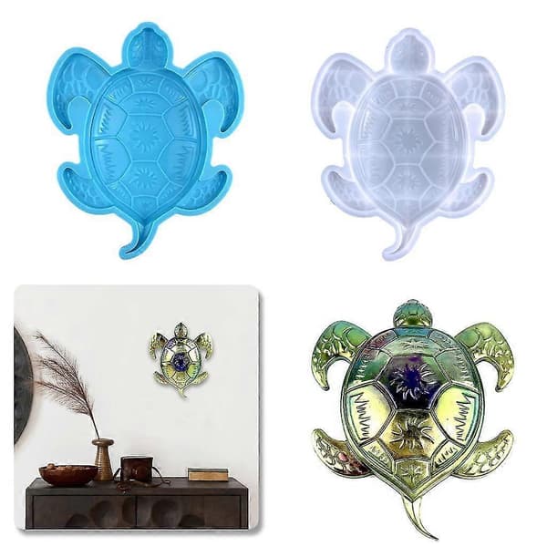 Skildpadde epoxyharpiksform dyresilikoneforme vægdekoration form til hjem/udendørs Blue