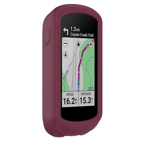Til Garmin Explore 2 cykel-GPS-computer. Anti-fald blødt silikoneetui. Wine red Style A