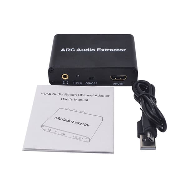 ARC Audio Splitter, HDMI Audio Return Adapter/Decoder, Optisk/Koaksial Konverter, HDMI ARC til RCA SPDIF Toslink Koaksial og stereo HDMI ARC Konverter