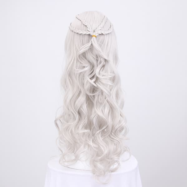 【03】Cosplay-peruukki naisille, Daenerys-peruukki pitkä vaalea kihara Kha
