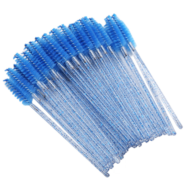 50 st Nylon Sminkborste Mascara Borstar Ögonfrans Ögonbryn Engångs Portabel Borste Mörkblå