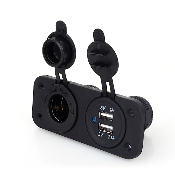 Dual USB Bil Auto Cigaret Tænder Stik Splitter 12V Oplader Strømadapter Udtag