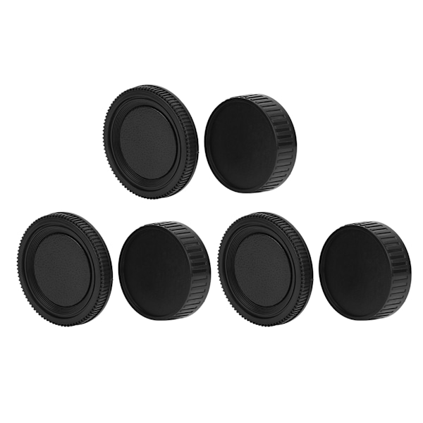 Svart Plast Bärbar Lins Bakre Skydd Kropp Främre Lock Kit Passar Minolta MD Mount Kamera
