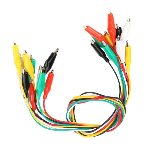 10 stk. 50 cm krokodilleklemme nummer 35 mm dobbeltendede krokodilleklemmer kabel