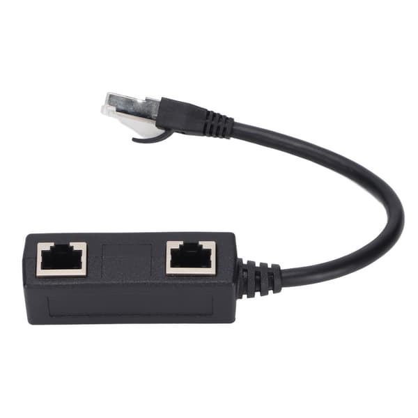 RJ45 Splitter Adapter 1 Han til 2 Hun Port Ethernet-stik til Netværk Hjemmekontor