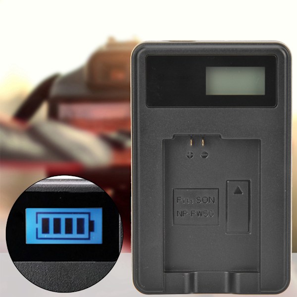 SEIVI NP FW50 Batteriladdare för kamera LCD Laddningsdisplay för Sony A6000 A6300 A6500 A7r A7 Enkelplats