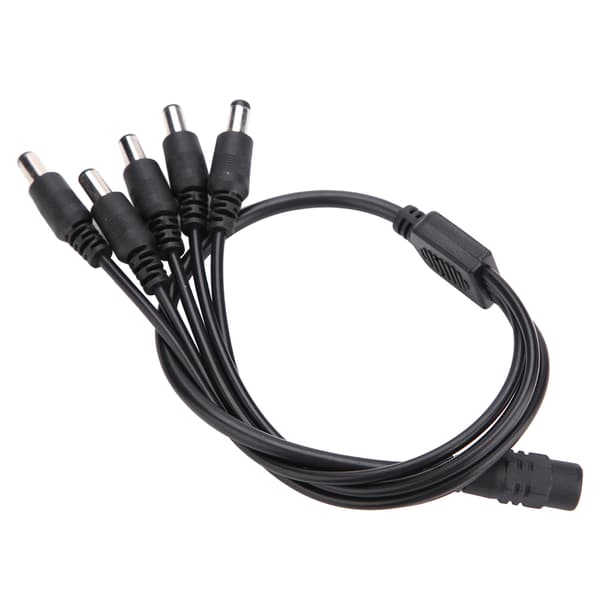 5,5x2,1 mm strømkabel splitter adapter kabel forlænger til CCTV kamera 1 hun til 5 han