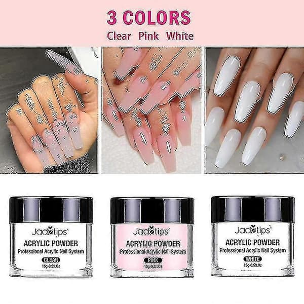 40 ml akrylnagelfärger med borste nagelkonst startpaket manikyrverktyg