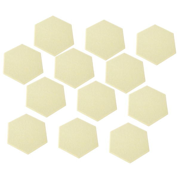 12 st Ljudabsorptionsskiva Hexagon Självhäftande Akustikpaneler Kilformade Väggar Ljudisolerad Inhägnad Ljusgul
