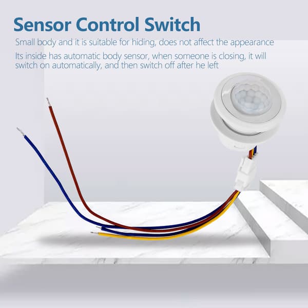 Mr HW08F LED Automatisk Infraröd Rörelsesensor Kontrollbrytare 1-40W 45*40mm