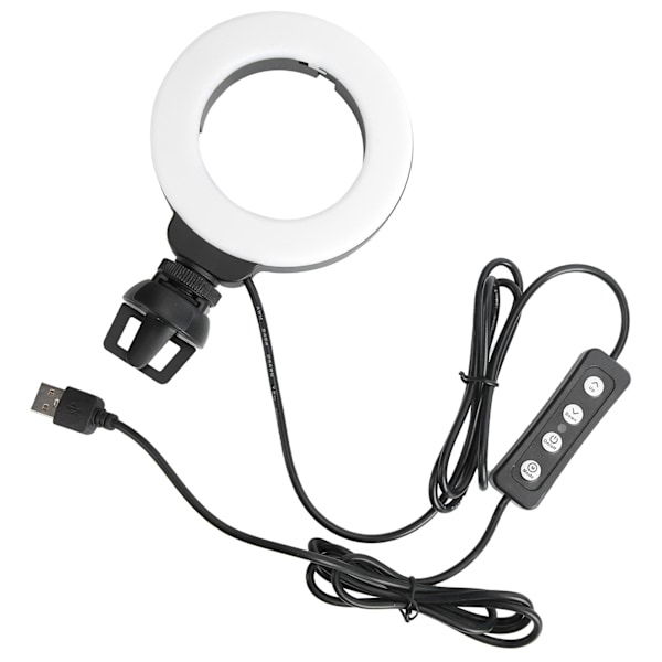 4in LED Dimbar Ring Light Selfie Fyllnadsljus med Klämma för Live Video för Laptop Tablet PC
