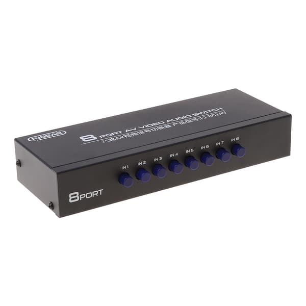 【03】8-vejs AV-switch RCA-switch 8 ind 1 ud kompositvideo L/R-vælger til DVD