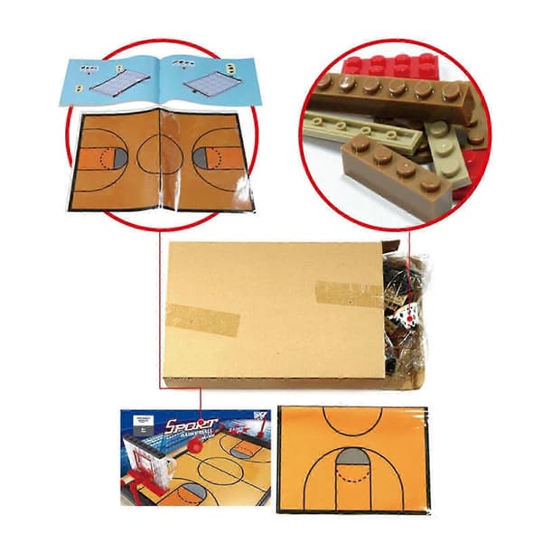 Barnleksaker Stort basketplanblockmontering Barnsportleksaker DIY-kompatibla stora basketplansportplanblock