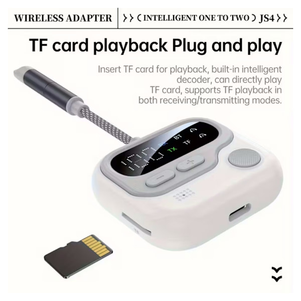 Lydadapter til samtidig transmission og modtagelse, fly Bluetooth-adapter Bluetooth-sender til tv til trådløse hovedtelefoner