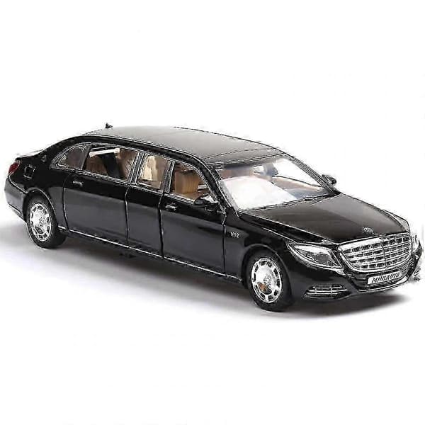 1:32 Legetøjsbil Maybach S650 Udvidet Metal Legetøj Legering Trykstøbt Legetøjsbil Model Børns Belysningslegetøj | Trykstøbte Legetøjsbiler (sort)