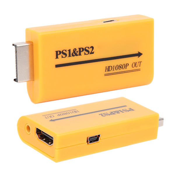 PS1/PS2 til HDMI Video Converter Adapter Output Composite 7x3,5x1,5cm