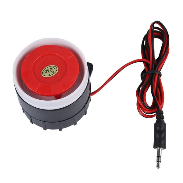 Mini Rød Kablet Horn Sirene - 120dB, 12V DC - Hjemmesikkerhedsalarm