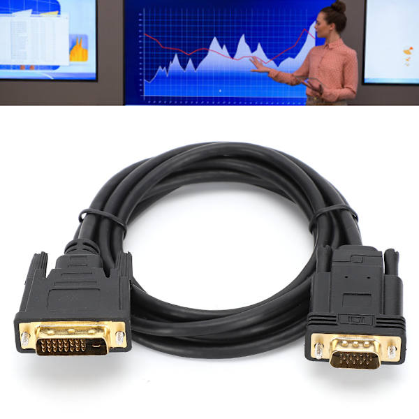 HD Videokabel Computertilbehør Adapterledning 1080P DVI til VGA Han 2‑Meter til Windows95