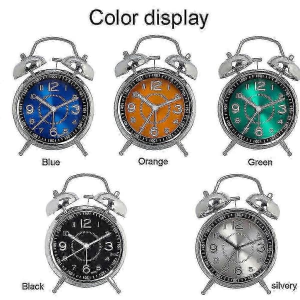 Høj vækkeur til tunge sovende med lydløs ikke-tikkende kvarts og baggrundsbelysning -Z blue