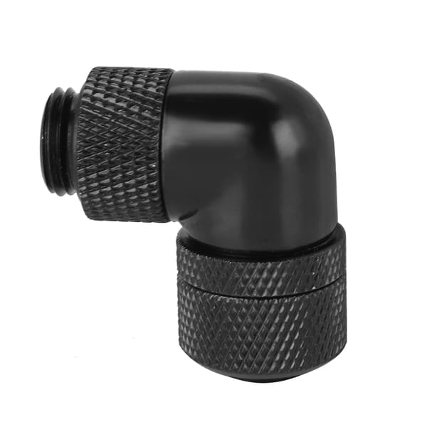 G1/4 Gevind Vandkøling Fitting Tynd Slange 90° Retvinklet Albue (Sort)