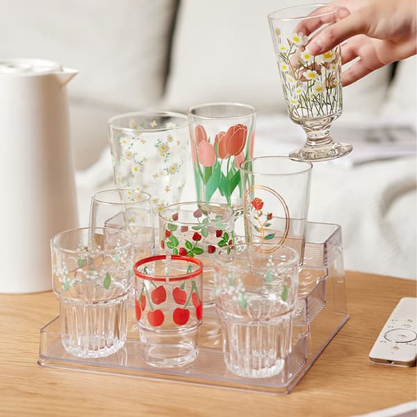 Klar Akryl Display Riser Hylde 3-Tier Riser Display Stand Køkken Badeværelse Opbevaringsreol