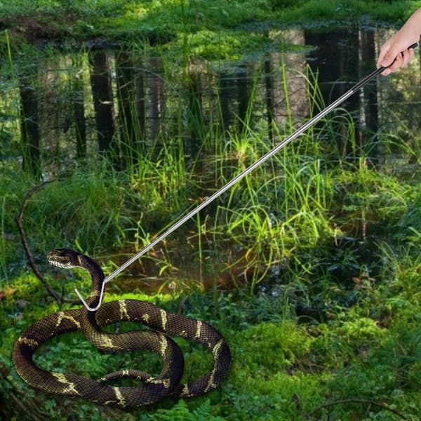 Förlängningsbar Teleskopisk Orm Reptil Fångare Krokverktyg i Rostfritt Stål (100cm)
