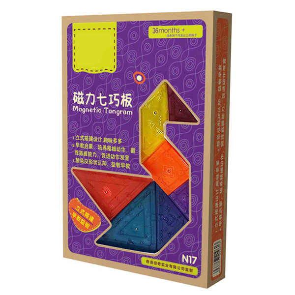 3D Magnetisk Tangram Byggeklodser Børn Hjernevrider Formgenkendelse Tangram