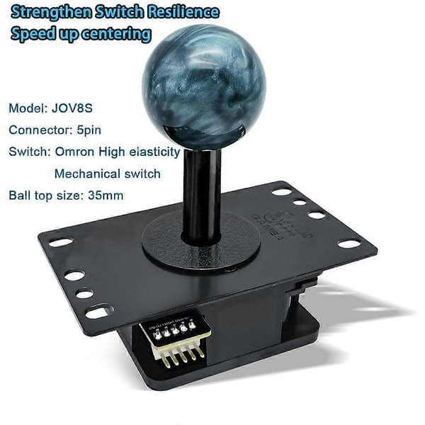 För Qanba Gravity Mechanical Arcade Joystick JOV8S Axlar Tyst Spak Joystick Arkadtillbehör Snabba DIY-delar Musta