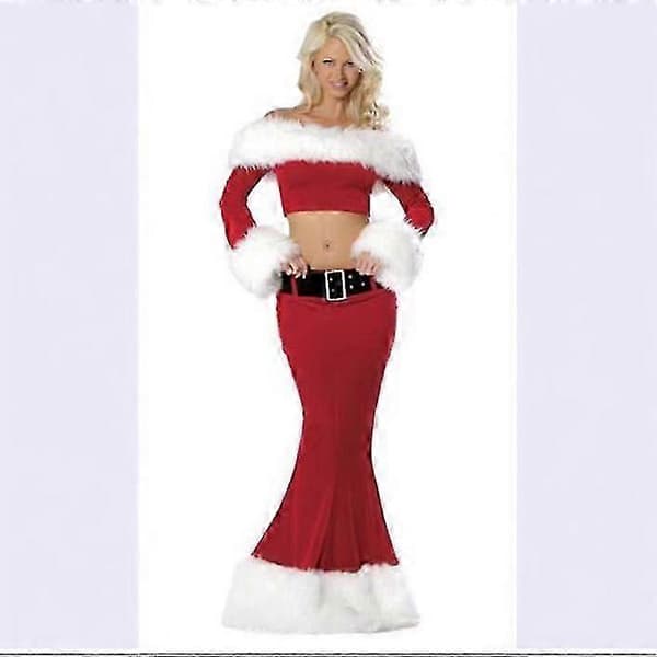 Julemand Cosplay Kostume til Voksne Julefest Kjole Rollespil Performance Outfit Chiffon Spandex Materiale 7 One size
