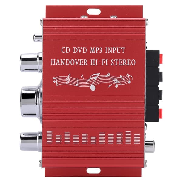 Mini Digital Bil Auto Forstærker Hifi Audio Musik CD DVD MP3 FM Afspiller (Rød)