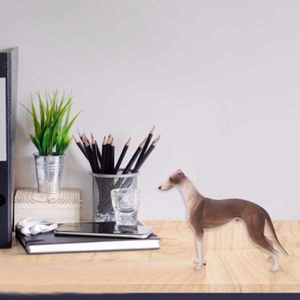 Simulerings Brun Greyhound Model Ornamenter Skrivebordsdekoration Børnelegetøjsgave