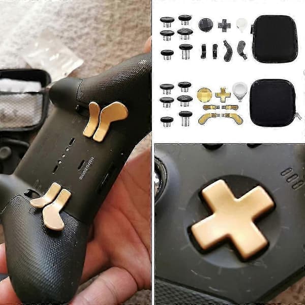 Metal Tommelfingergreb til Xbox One Elite Series 2-controller | Sort & Guld