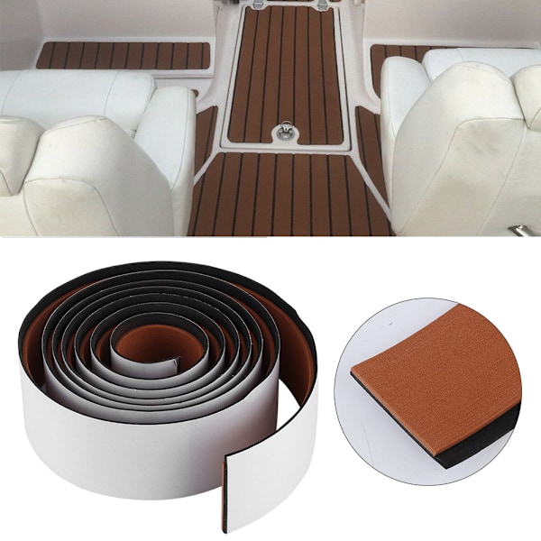 EVA Skum Marine Båd Gulvmåtte Skridsikker Selvklæbende Faux Imitation Teak Yacht Dæk Dekorative Pude Polstring