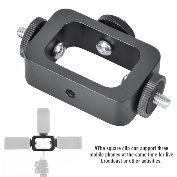 3 i 1 Firkantet Mobiltelefon Mount Adapter Fyld Lys Holder Beslag til Live Broadcast
