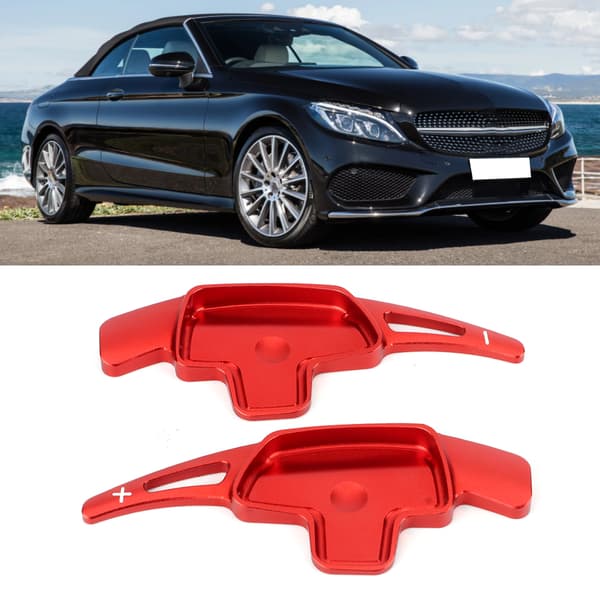 Röd Ratt Paddelväxel Förlängning Passar för Benz CLA CLS GLA