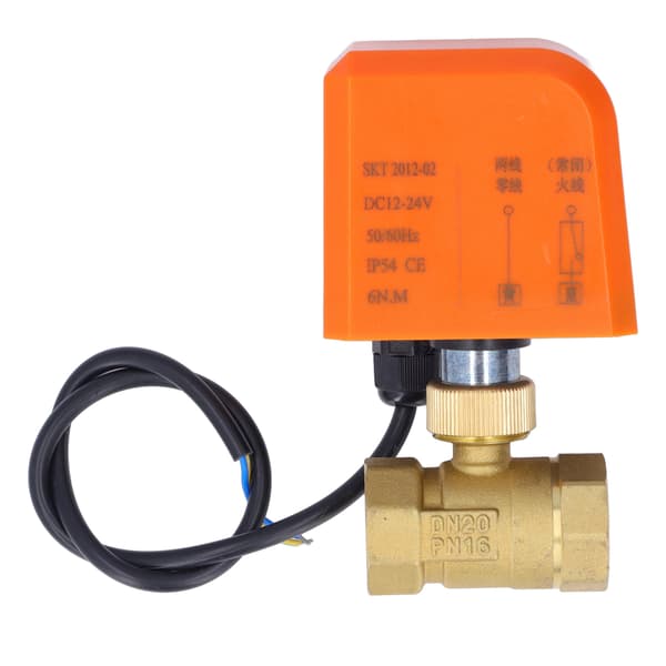 DN20 2-vägs 3/4 tum elektrisk kulventil normalt stängd 2-tråds universal kulventil DC12-24V