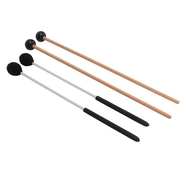 Marimba Klubba Set 1 Par Medium Hårt Garnhuvud + 1 Par Gummiklubbor för Slagverk