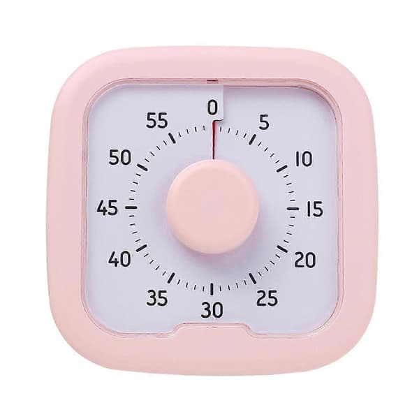 Visuell nedräkningstimer för köksmöten Tyst magnetisk timer Lättläst display 60 minuters klassrumsinlärningstimer Pink