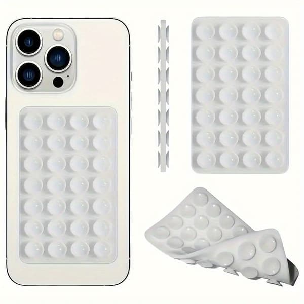 【03】Dubbelsidig silikon sugpropp biltelefonhållare för iPhone/Android Black