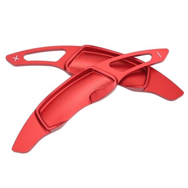 1 par aluminiumslegering paddle shifter forlænger til Subaru Impreza WRX BRZ Forester Legacy Outback rød